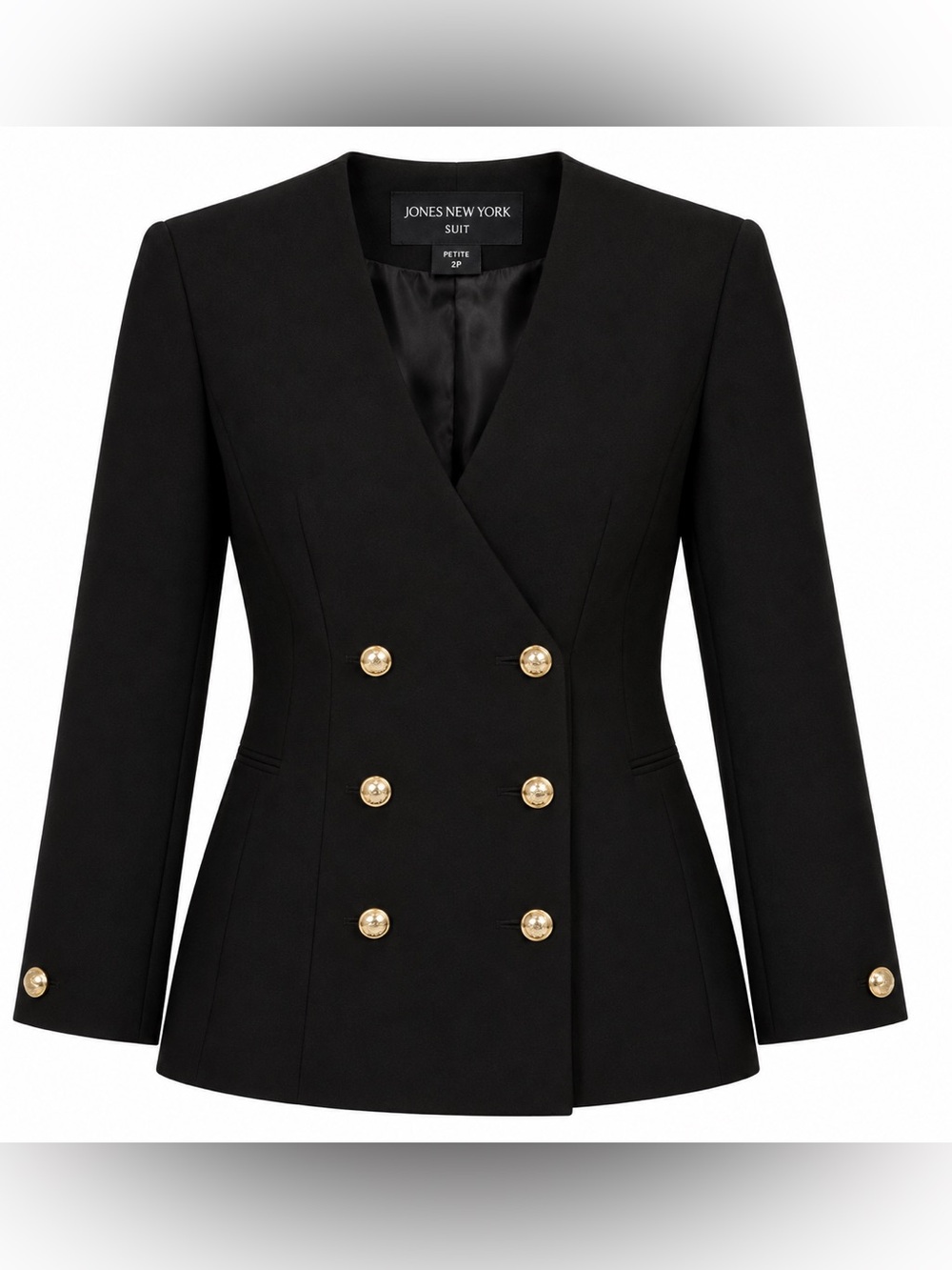 Classic Double-Breasted Black Women's Suit Jacket